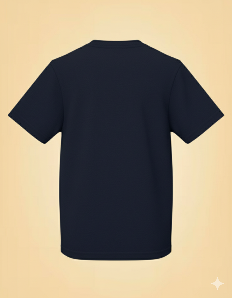 Navy Blue-Essential Tee - Back View