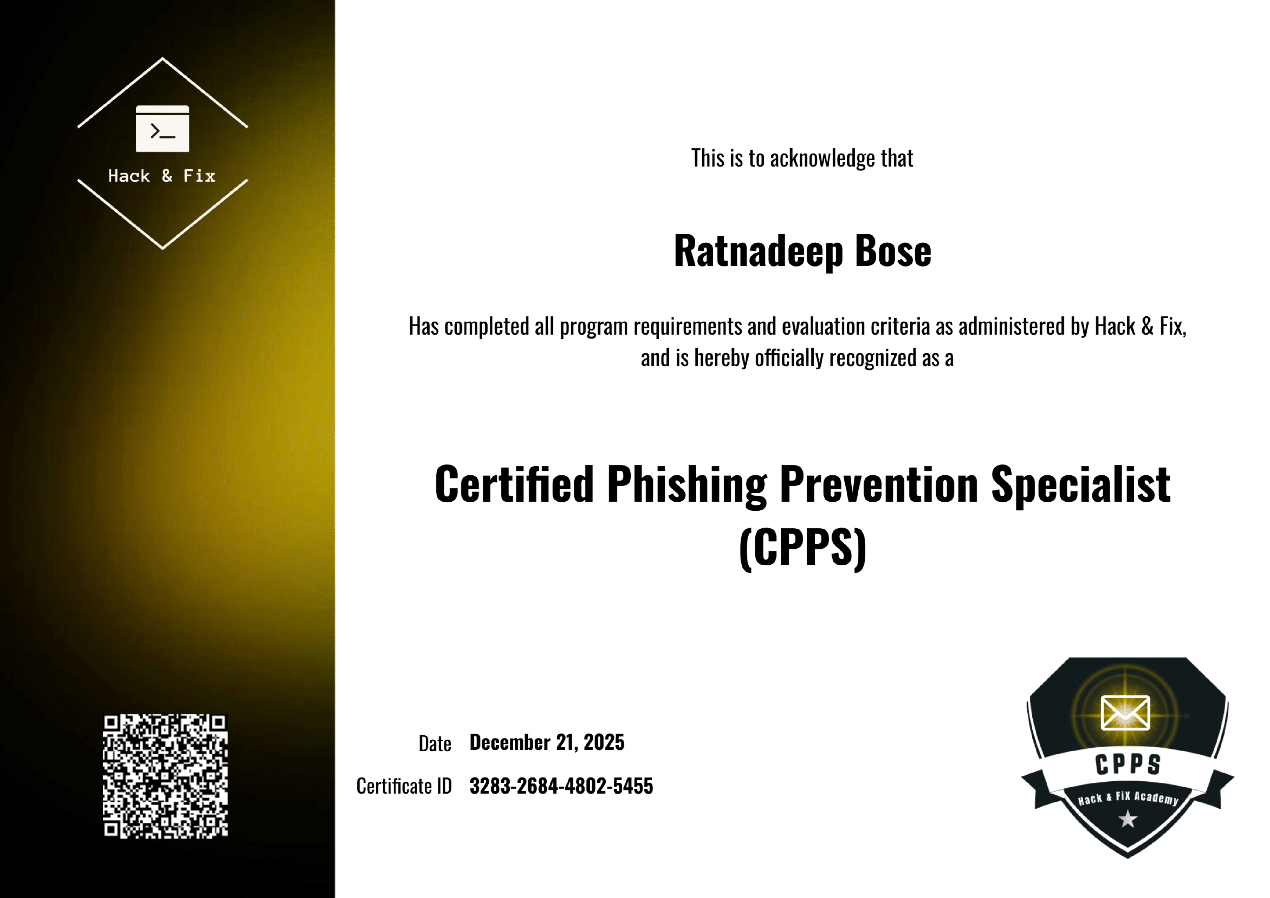 Certified Phishing Prevention Specialist (CPPS)